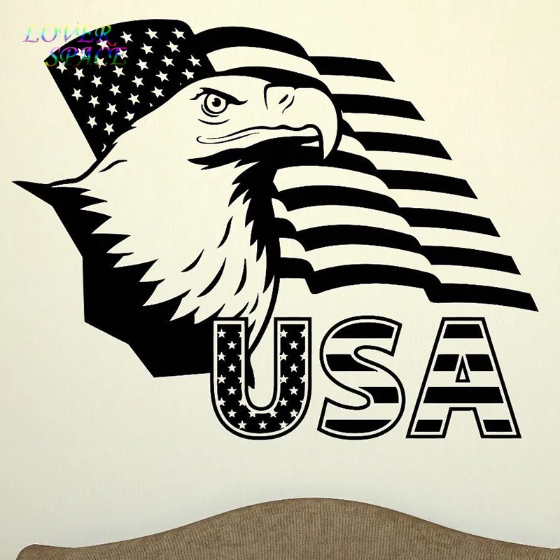 Wall Decal United States Flag America Eagle Symbol USA Vinyl Wall