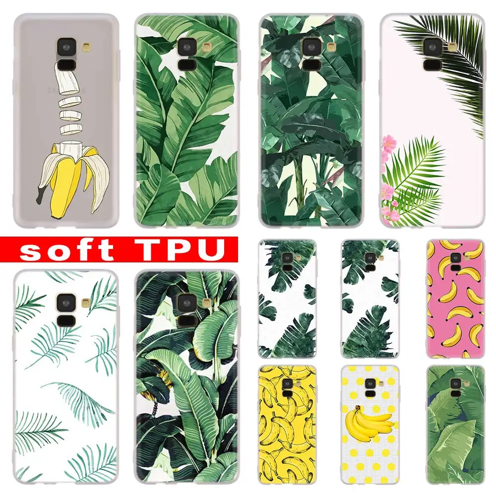 banana leaf pattern Tropical Case For Samsung Galaxy A12/A20/A51/A70/A20s/A21s/A32/A50/A50s/A42/A52/A72 5G A8 A7 A6 2018 Cover | Мобильные