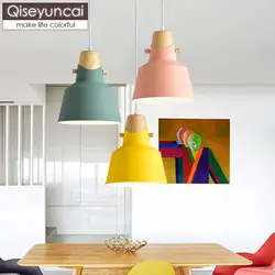 Qiseyuncai Nordic одной головы ресторан люстра творческий простой твердой древесины книги по искусству светильники для ресторана исследование