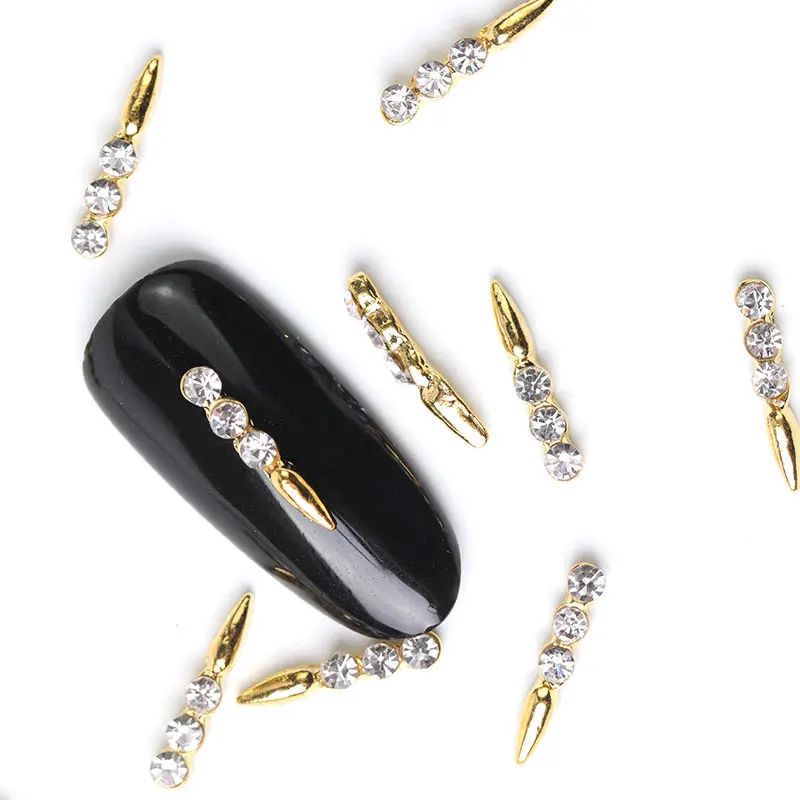 

10 pieces 3D Nail Art Decorations Metal Sequins Rhinestones Nails Charms Diamonds For Manicure Decor