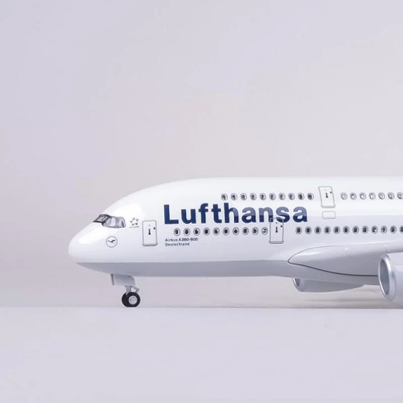 1/160 масштаб 50,5 см самолет Airbus A380 Lufthansa авиакомпания Модель W светильник и колесо литой пластик смолы самолет для сбора