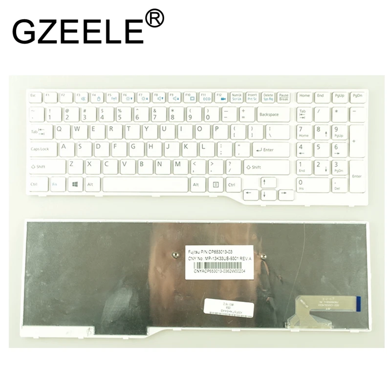 GZEELE новая клавиатура для ноутбука США для Fujitsu LifeBook AH544 AH564 AH574 AH53M AH42 AH555 AH42/S FMVA42SW белый MP-13K33US-9301