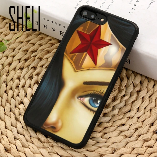 SHELI ободок для волос в стиле Чудо-Женщина Супергерой лицо чехол телефона iPhone 5 6 6s 7