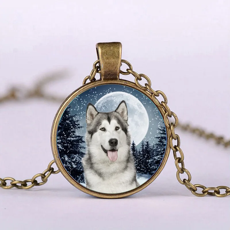 Image Funny Dogs Husky Thanksgiving Gifts Long Chain Pendant Necklace For Women s Jewelry LY254