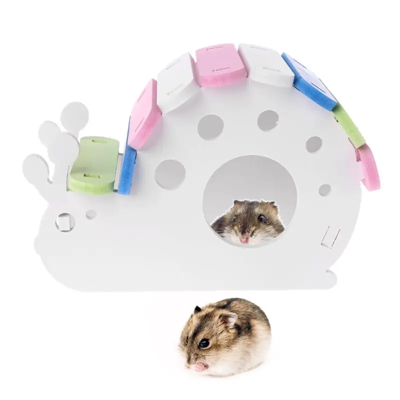 

Snail Shape Wooden Hamster House Rat Mouse Exercise Sleeping Nest Toys