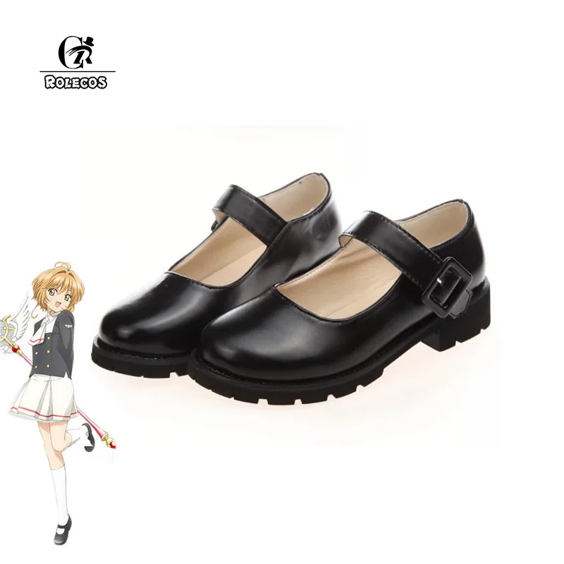 

ROLECOS Anime Cardcaptor Sakura Cosplay School JK Shoes Lolita Shoes Anime Cosplay Black Uniform Shoes