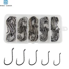 Easy Catch 120 шт./кор. Размер 1/0-5/0 Высокоуглеродистая сталь рыболовный крючок Baitholder рыболовный крючок с заусенцем набор коробка оборудование для подледной рыбалки