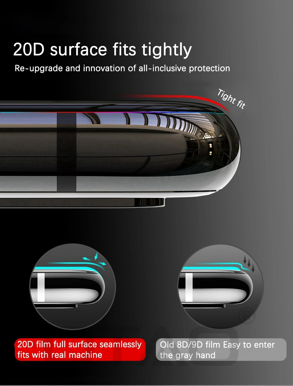 OTAO 20D изогнутое закаленное стекло для iphone 7 8 PLus 6 6S полное покрытие Защита экрана для iphone X XR XS Max Защитная стеклянная пленка