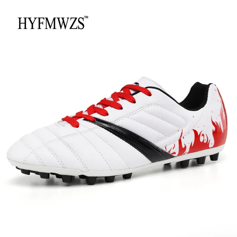 

HYFMWZS Krasovki Chuteira Futebol High Quality Men Football Shoes Superfly Boys Soccer Shoes Long Spikes Antiskid Soccer Cleats