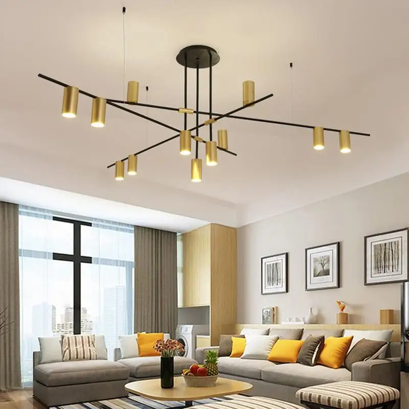 

Gold Black wrought iron chandelier Lighting Kitchen Dining room Creative Design lustre suspension lamp Branch nordic chandelier