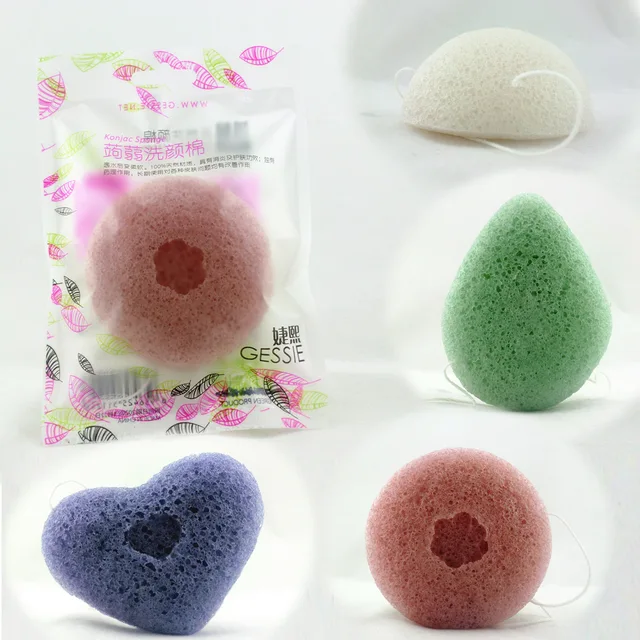 Special Price 4 Type Random Color Facial Puff Face Cleanse Washing Sponge Konjac Konnyaku Exfoliator Cleansing Sponge Facial Care Makeup Tools