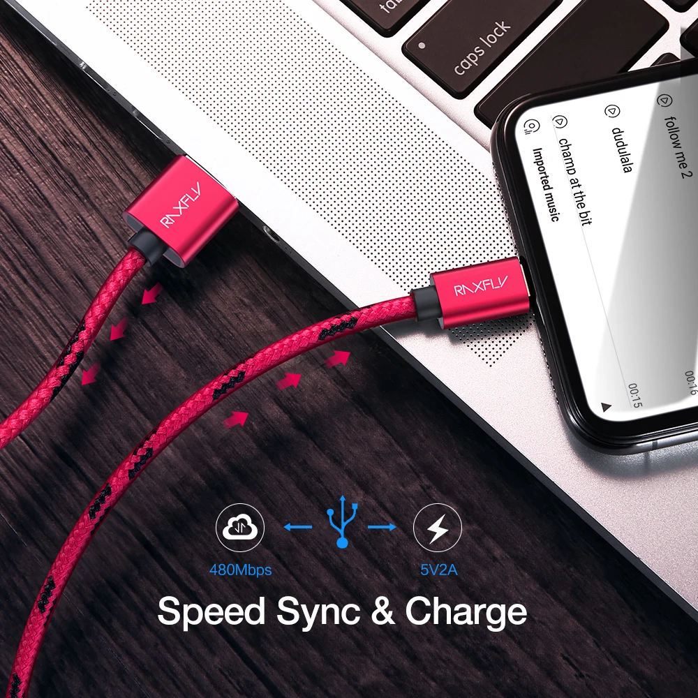 Кабель Micro USB RAXFLY для Samsung S4 S5 S6 Edge 0 5 м/1 м/2 м зарядный кабель Xiaomi Note 4 4X Plus