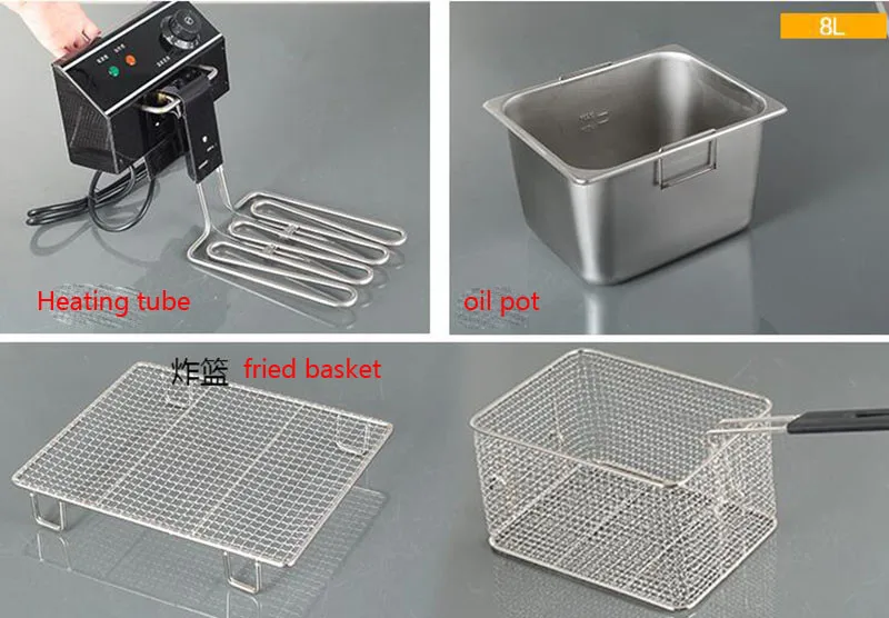 8L электрическая фритюрница с нержавеющей ведро высокой мощности жареная курица/прибор для нарезки фри электронная фритюрница