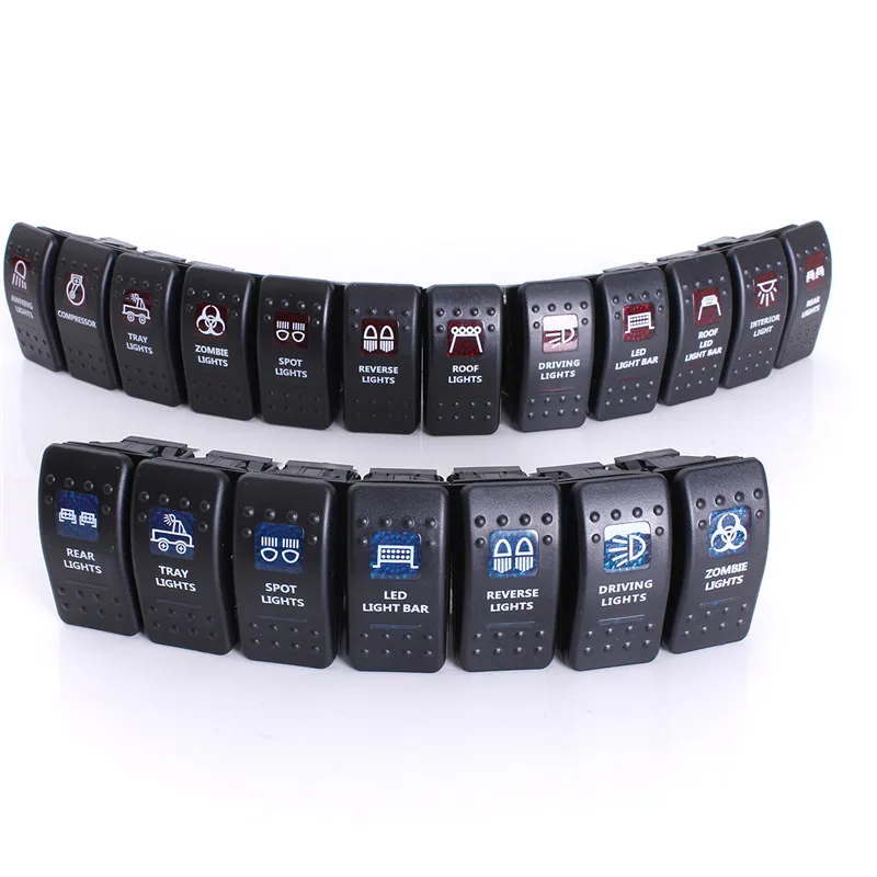 1x 12V/20A 24V/10A Car Marine Blue Boat Rv Toggle Rocker Switch Blue Led Light Bar Work Fog Rear On-OFF 5 Pin Waterproof 1x 12V/20A 24V/10A Car Marine Blue Boat Rv Toggle Rocker Switch Blue Led Light Bar Work Fog Rear On-OFF 5 Pin Waterproof