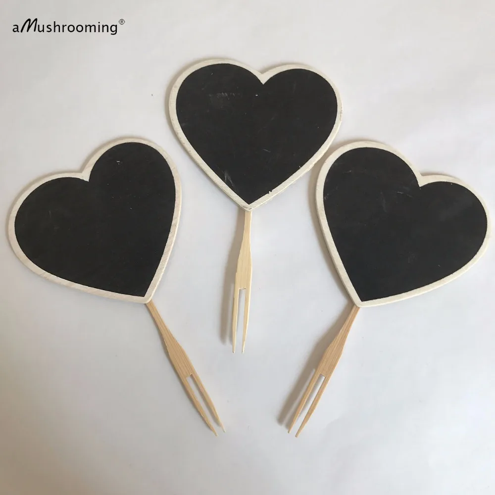 Heart Chalkboard Food Label Picks Valentine Party Supplies Hostess
