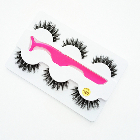 3 pairs Eyelashes +tweezers Natural Mink False Eyelashes Fake Lashes 3D Mink Lashes Eyelash Extension Makeup Kit