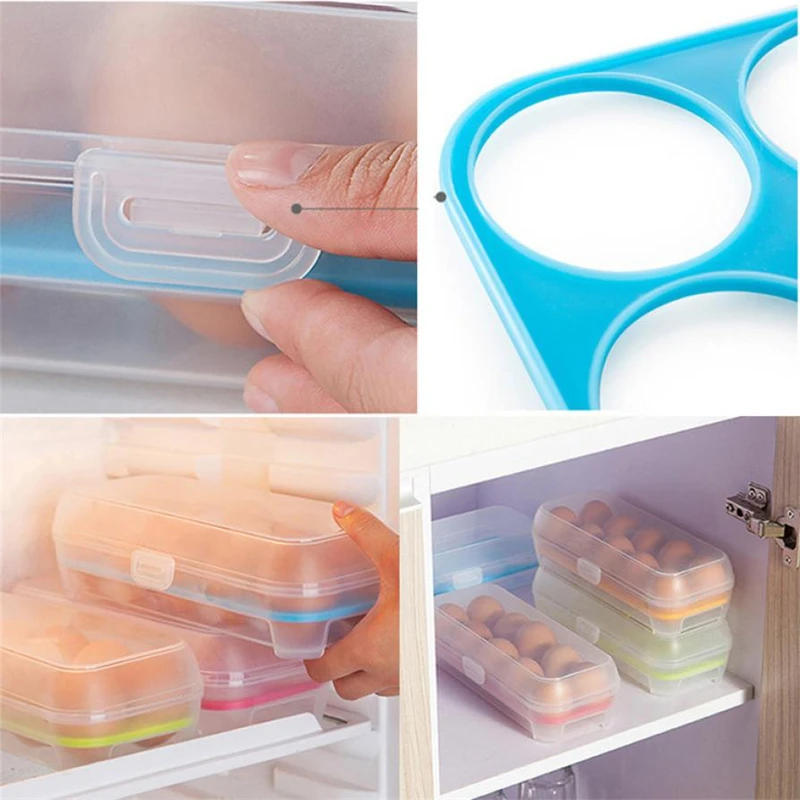 2018 New Practical Single Layer Refrigerator Food 10 Eggs Airtight Storage container plastic Box hot sale C0329#0               03