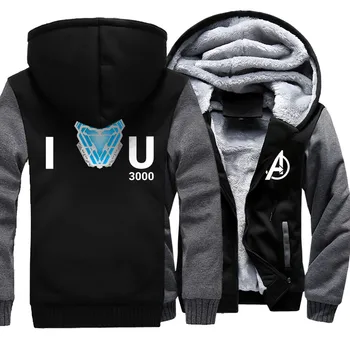 

Superhero Iron Man Tony Stark Thick Fleece Hoodie New Arrival Warm Winter Jacket Male Harajuku Streetwear Pullover Sweatshirt