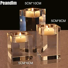 PEANDIM K9 Crystal Wedding Candle Holder Candlestick Party Home Glass Candle Strands Bonus 3pcs Candles