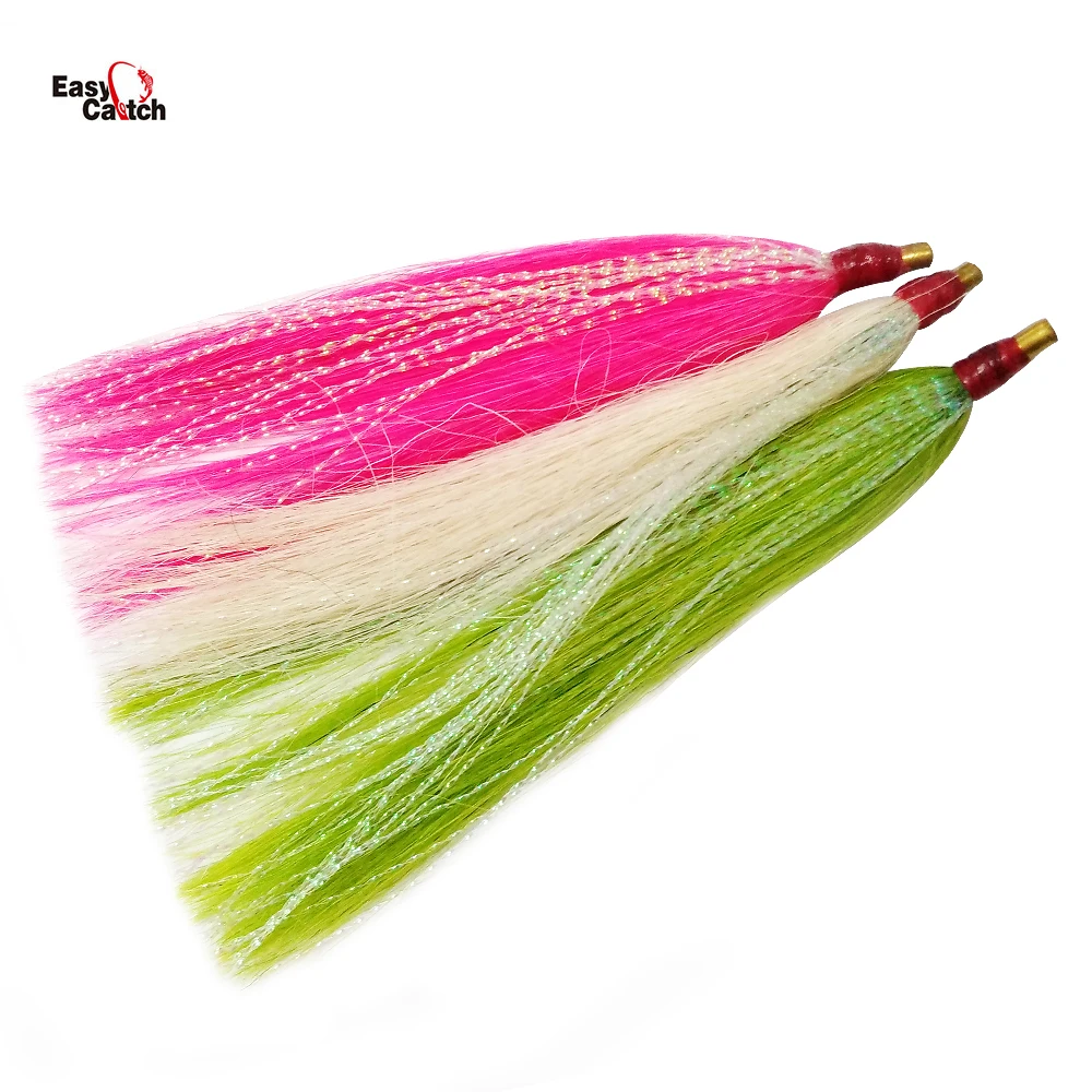 

6 pcs/lot Sea Fishing Premium Slide Bucktail Tube Teaser For Fishing Lures Jigging Rigs Fishing Accessories