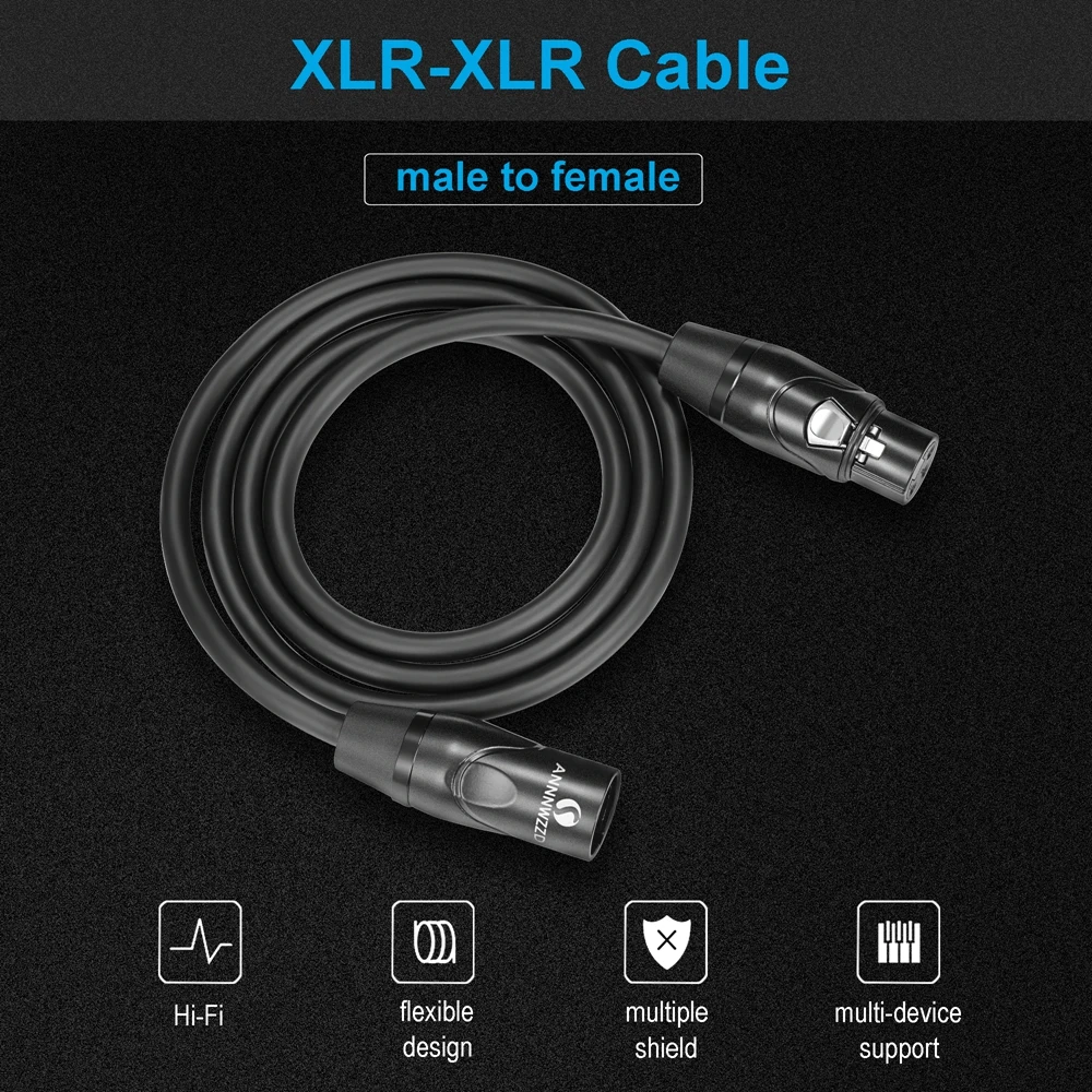 Кабель удлинитель XLR для микрофона караоке звуковая пушка кабель аудио микшеров