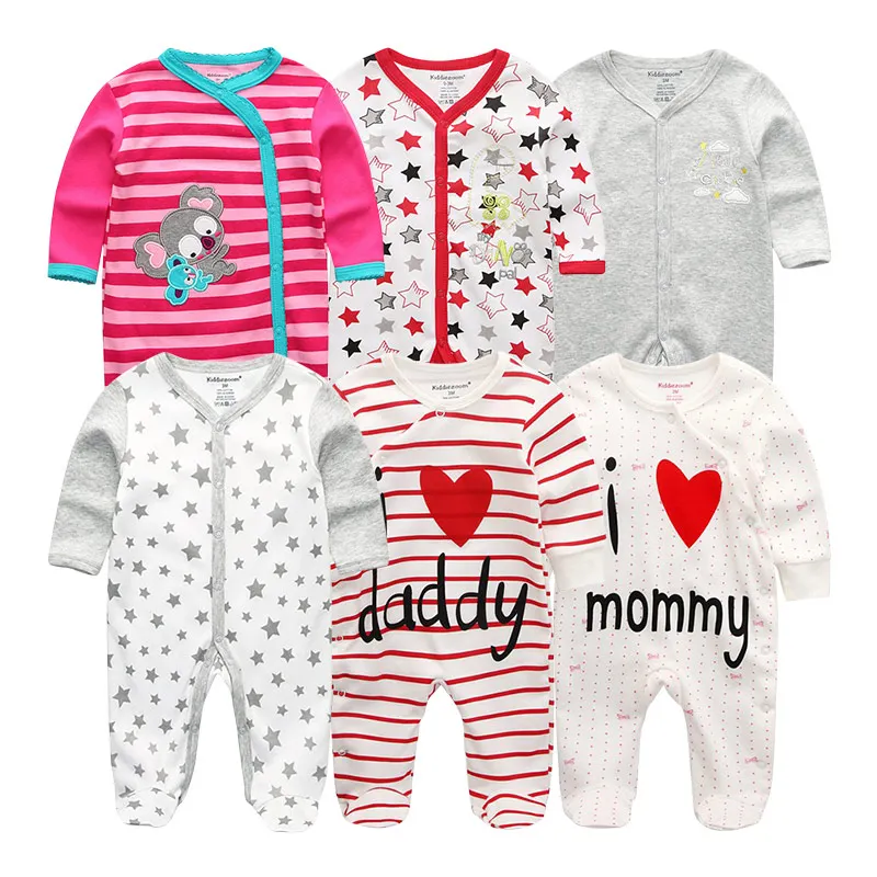 Одежда для новорожденных зимние комбинезоны с длинными рукавами для детей 12 месяцев, хлопковый комбинезон для маленьких девочек, Модный комбинезон для мальчиков, костюм и Пижама - Цвет: RFL6204