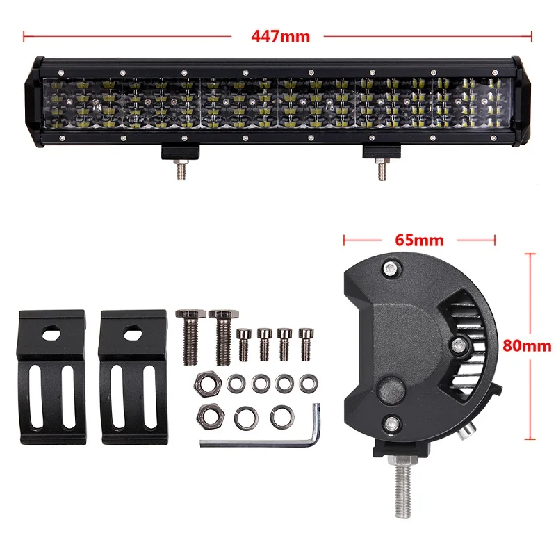 4ROWS LED Work Light Bar 4-20Inch Car Tractor Boat Offroad 4WD 4x4 Motorcycle SUV ATV 12V 24V Driving Indicator Auxiliary Lamp - Цвет: 17.5INCH