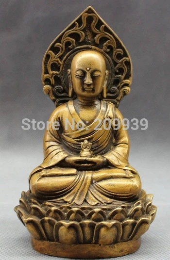 

huij 006315 Chinese Bronze Buddhism Joss TangSeng Ksitigarbha Bodhisattva Monk Seat Statue