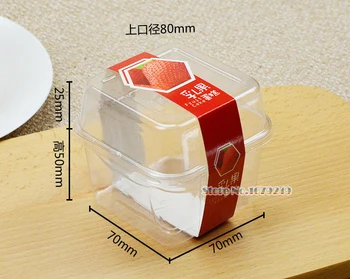 

7*7*7.5cm PVC Muffin Cake box transparent Packing box Square Cut cake Mousse Bread and dessert boxes 100pcs/lot