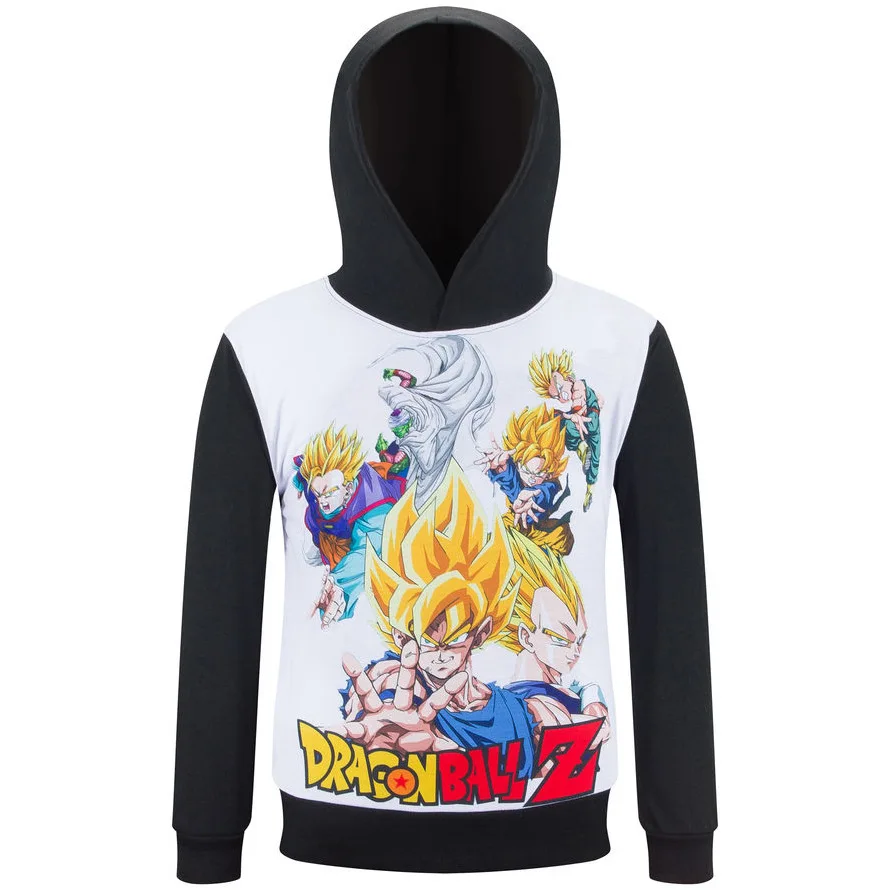 Детская футболка с рисунком DRAGON BALL Z детская одежда с длинными рукавами для мальчиков и подростков одежда с капюшоном для малышей на весну и осень топы для девочек, футболка