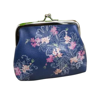 Женские мини кожаный бумажник печатных милый держатель для карт портмоне клатч сумочка цветок