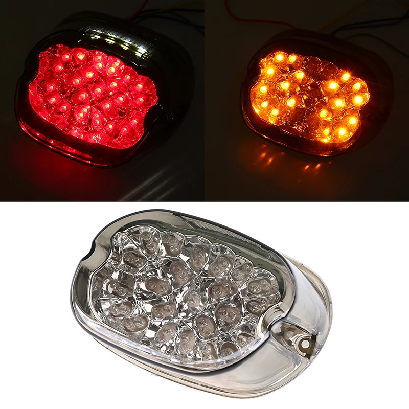 POSSBAY LED Motorcycle Tail Flash Light For Honda Yamaha Suzuki Harley