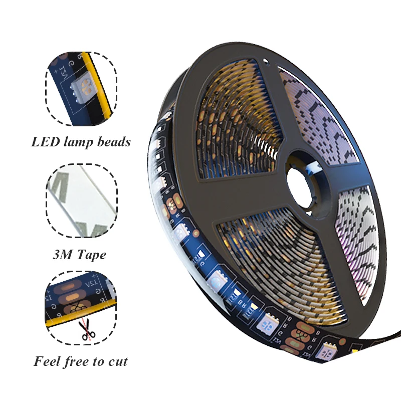 HKKZI Bluetooth USB Светодиодная лента освещения 1m 2m 3m 4m 5m DC 5 V 5050 RGB водонепроницаемый