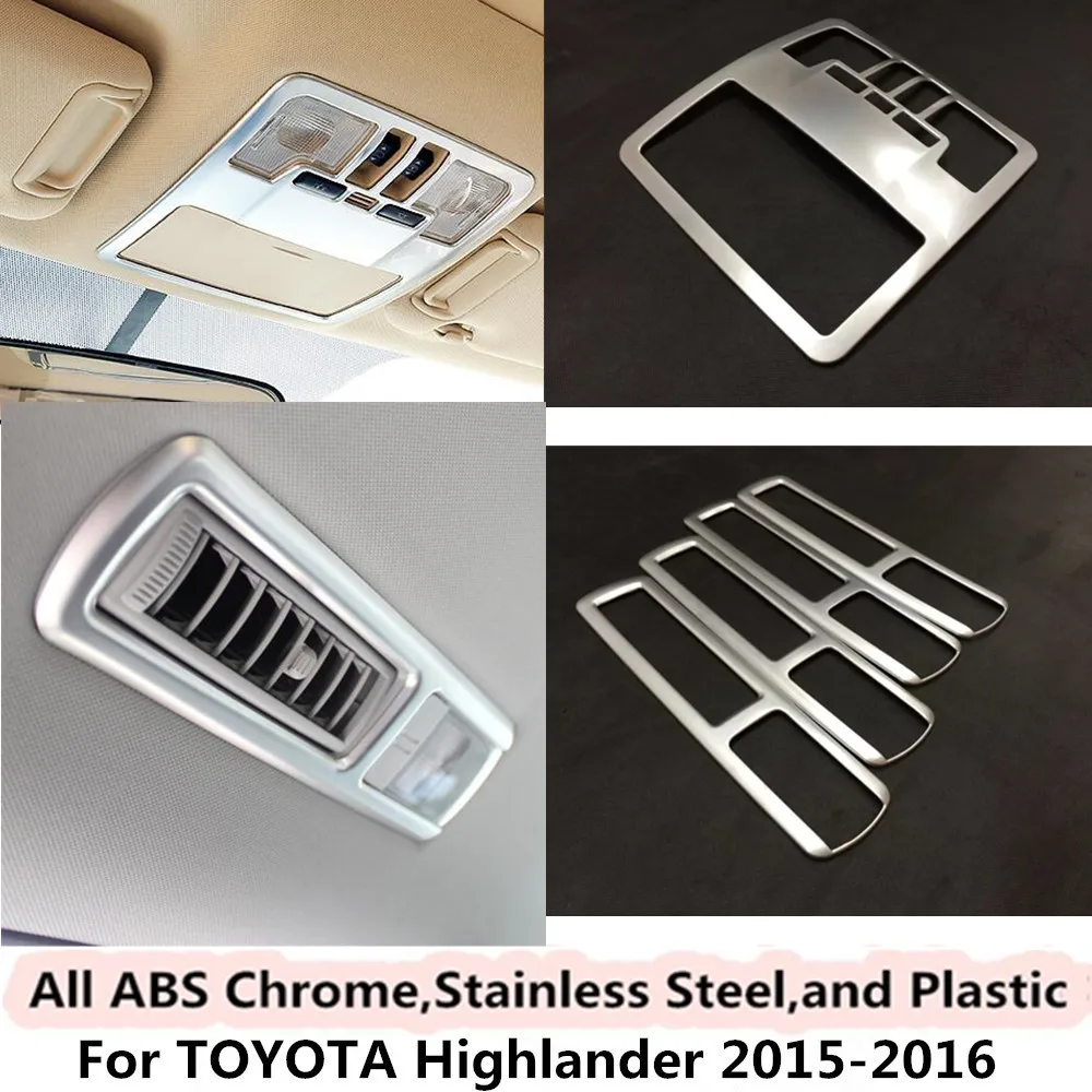 For Toyota Highlander 2015 2016 font b car b font styling stick cover detector ABS Chrome