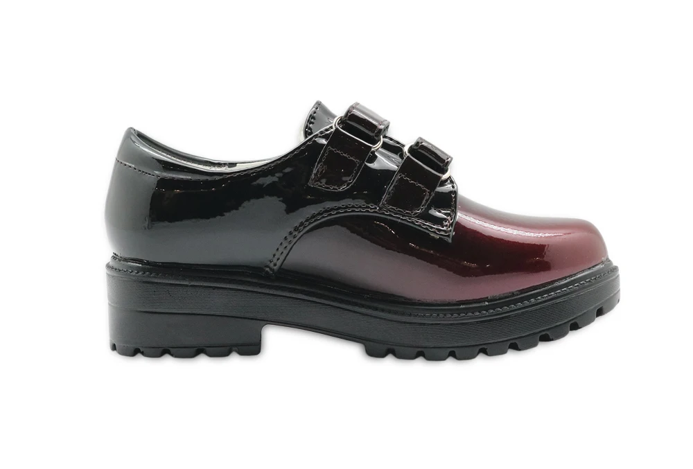 Apakowa/свадебные модельные туфли из лакированной кожи для маленьких девочек; детская обувь на крючках и петлях с острым носком на квадратном каблуке; обувь для школьной униформы черные туфли для девочек