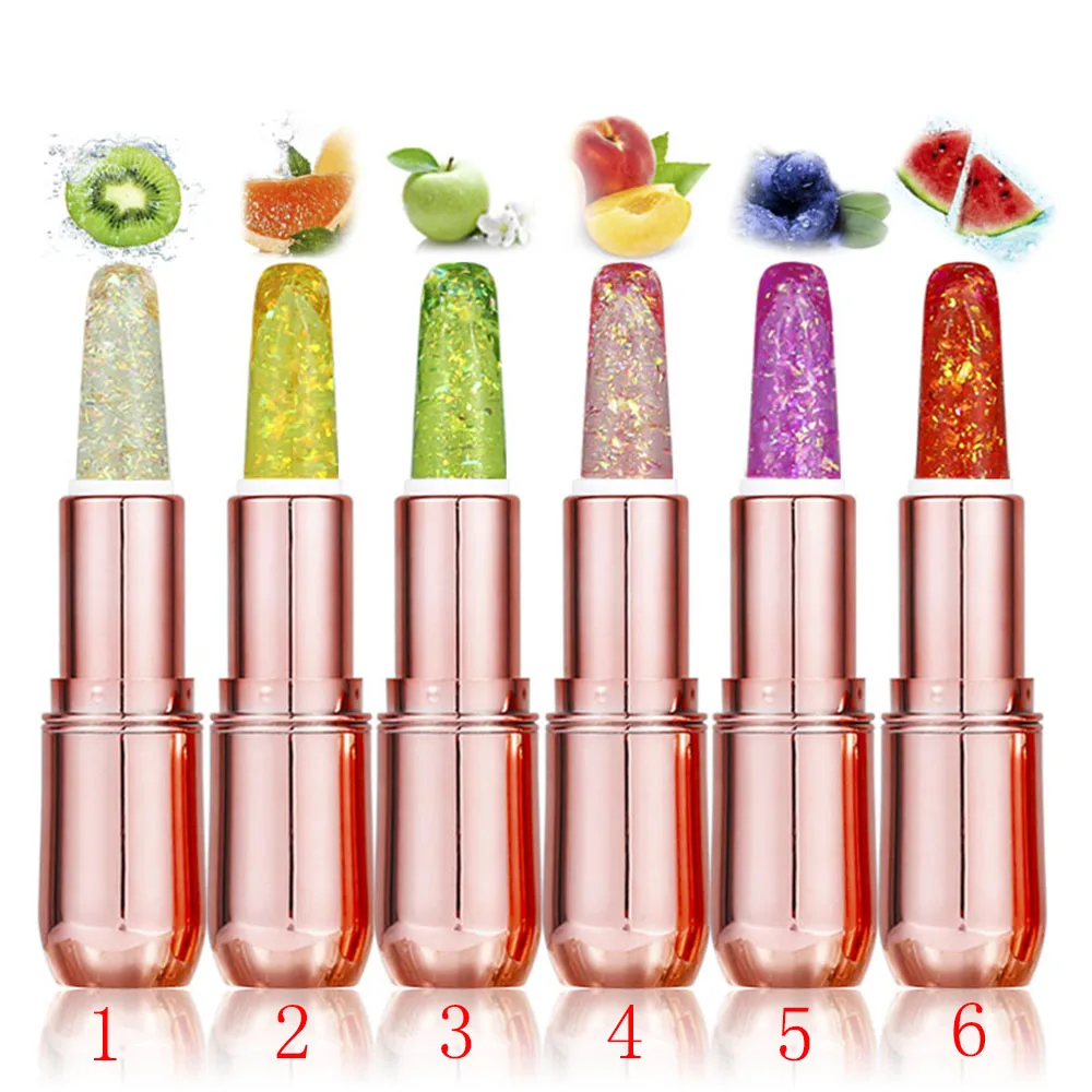 Moisturizing Lip Aloe Vera Jelly Lipstick Lip Balm Tint Primer Makeup Care Temperature Color Changing Long Lasting Nutritious
