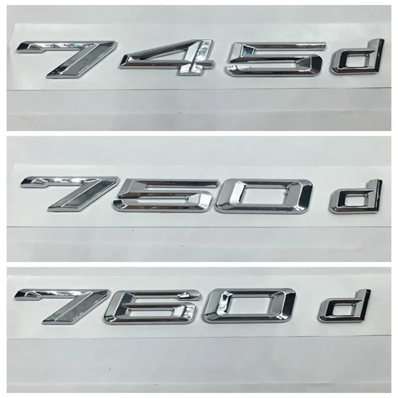 Decalques Auto para BMW 7 series 745d 750d 760d Trunk Rear Lid Letras Do Alfabeto Emblema Do Emblema da Etiqueta Do Logotipo