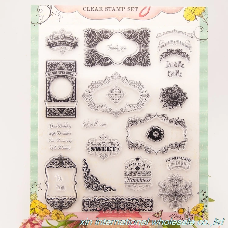 embossing folders scrapbooking ACRYLIC VINTAGE clear stamps FOR PHOTO