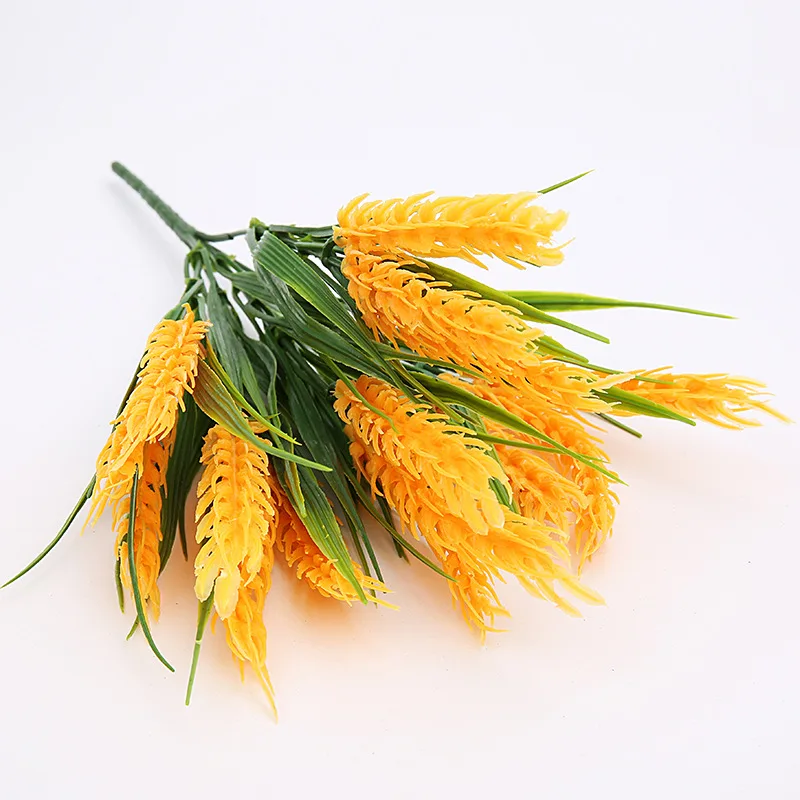 Flone Artificial Wheat Simulaiton Plant Paddy Plastic Fake Flowers Single Branch Small Bouquet Home Dining Table Decoration Art (6)