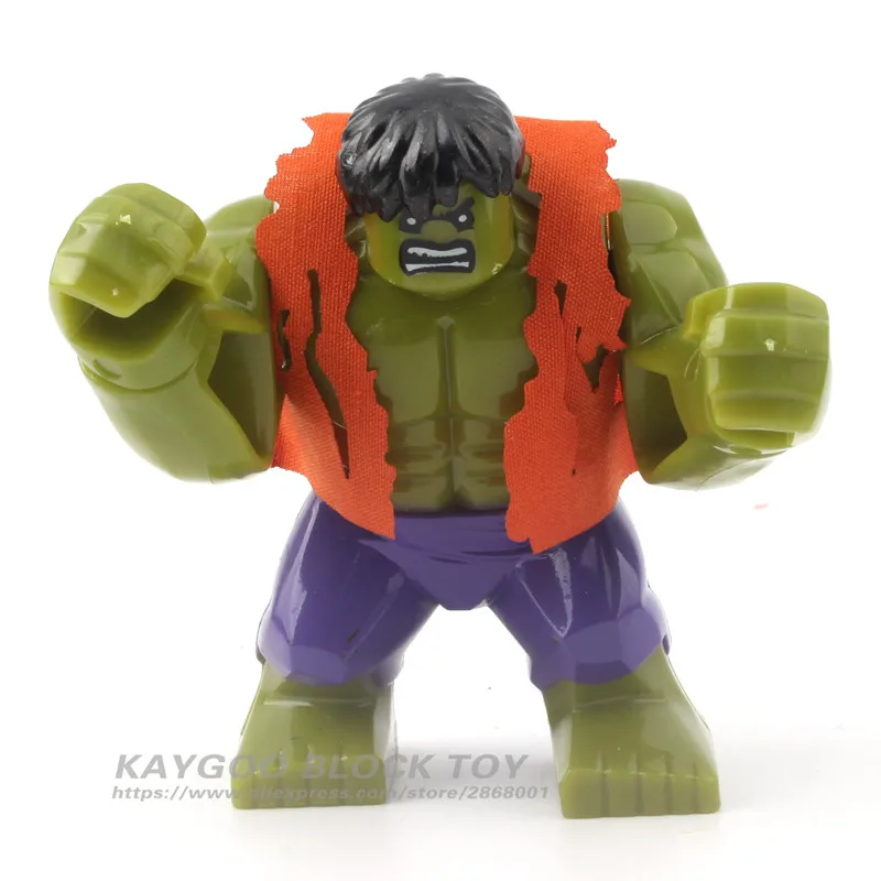 Большой супер герой Marvel Мстители 4 эндшпиль супер герой es Халк Бастер Веном Железный человек военная машина Черная пантера Детские кирпичные игрушки - Цвет: JR Hulk