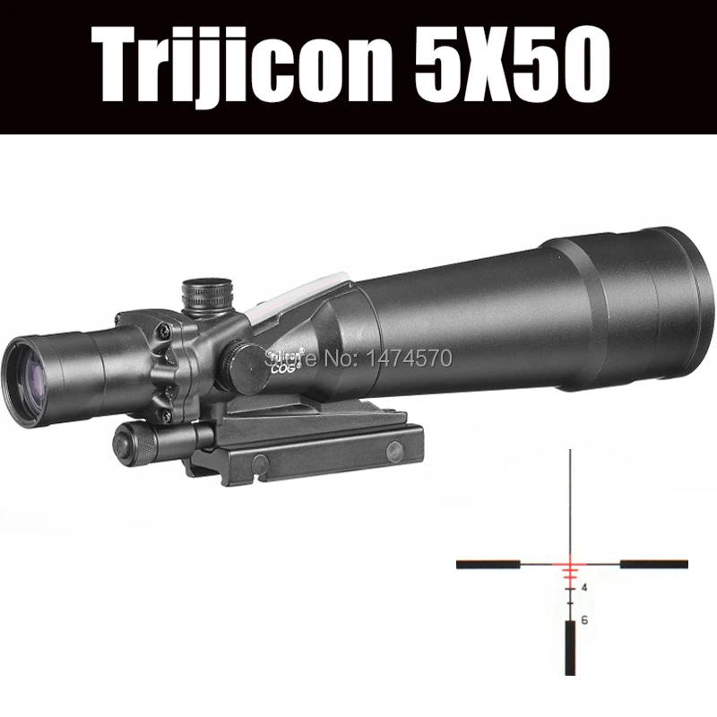 

Trijicon ACOG 5X50 Optical Riflescope 20/11mm Dovetail Optics Scope Tactical Sight For Hunting Rifle Airsoft Sniper Air Soft