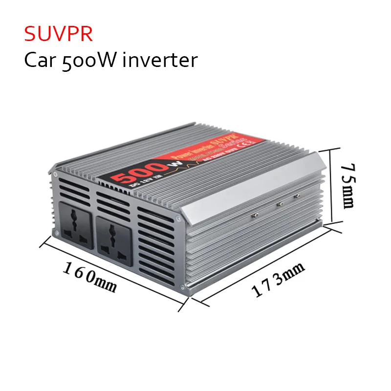 

SUVPR sufficient 500w car inverter 12 v / 24 v to 220 v power converter with universal double output socket