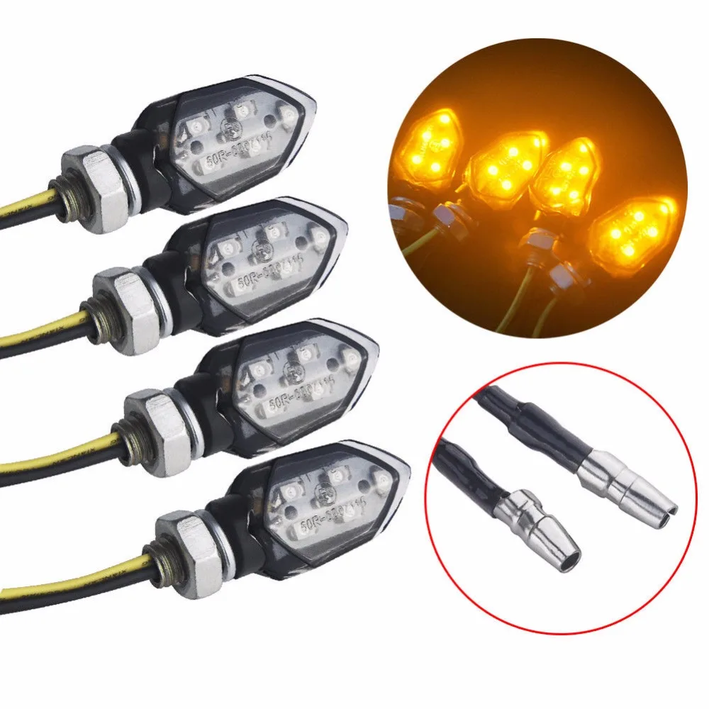 2 sztuk/partia uniwersalny wskaźnik kierunkowskazu motocykla żarówka Amber dla Honda Kawasaki Suzuki Yamaha lampa Flasher -