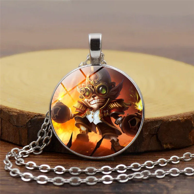 

New game surrounding League of Legends Giggs necklace pendant game lovers necklace round glass handmade jewelry