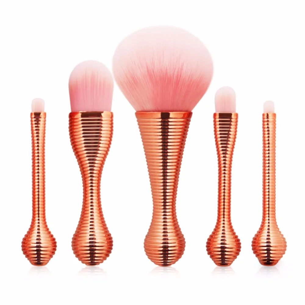 

Makeup Brush Rose Gold Color Makeup Brushes Set 5pcs/set Pro Tools Powder Foundation Eye Lip Concealer Face Brush Kit Tools Set