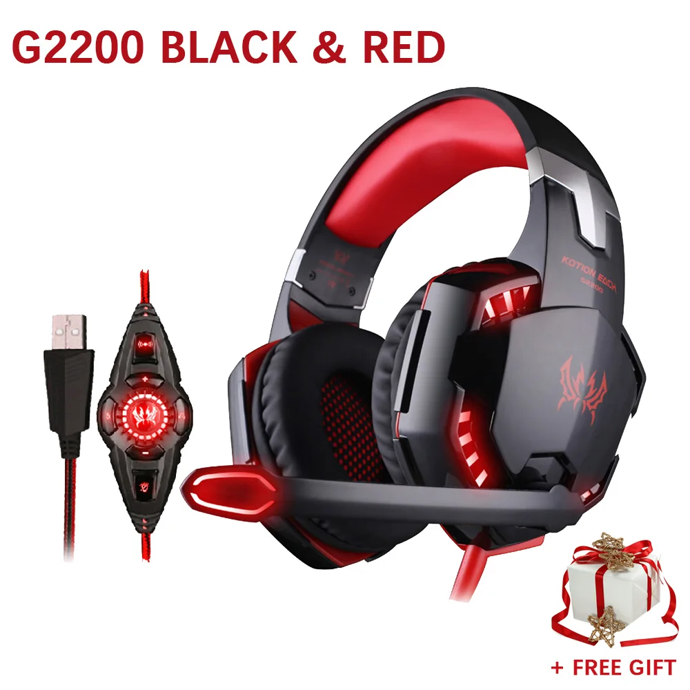 

G2200 Stereo Gaming Headset for PS4 PC Xbox One Controller Noise Cancelling Over Ear Headphones with Mic LED Light