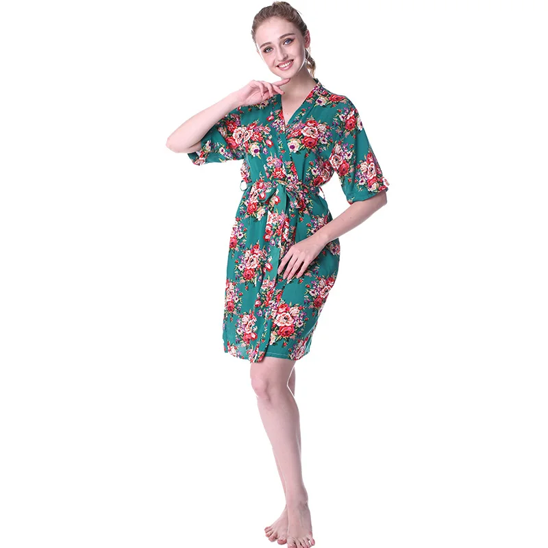 

Cotton Robes Floral Women Sleepwear Kimono Robe Sisters Clothes Bridal Dressing Bridesmaid Robes Sexy Wedding Party Bathrobes