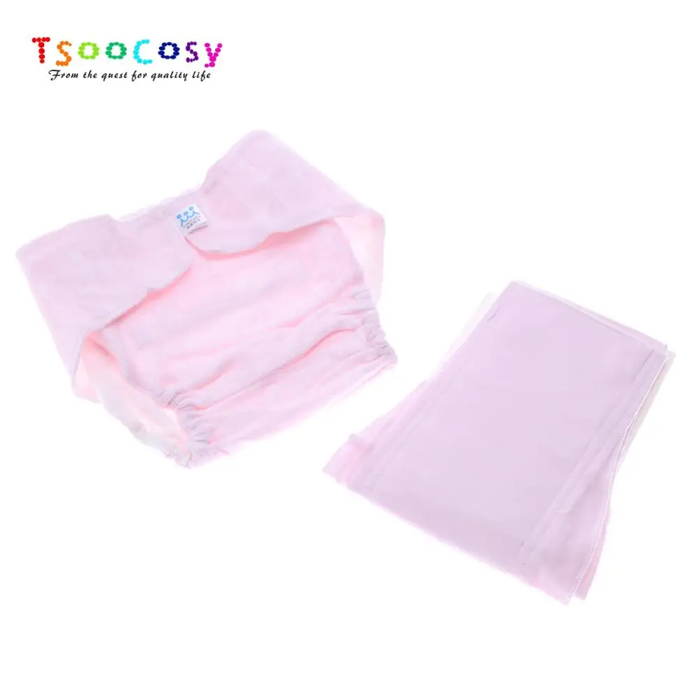 Специальное предложение, детские подгузники из бамбукового волокна, детские дышащие подгузники, тренировочные штаны, в комплекте 2 подгузника - Цвет: Розовый