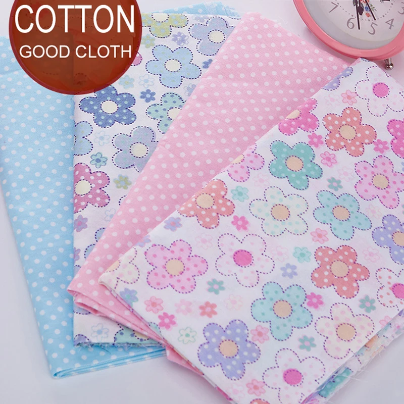 4PCS/lots 20x25CM Cotton Fabric Small Flowers Clothing Baby Fabrics For Bed Linen Children's
