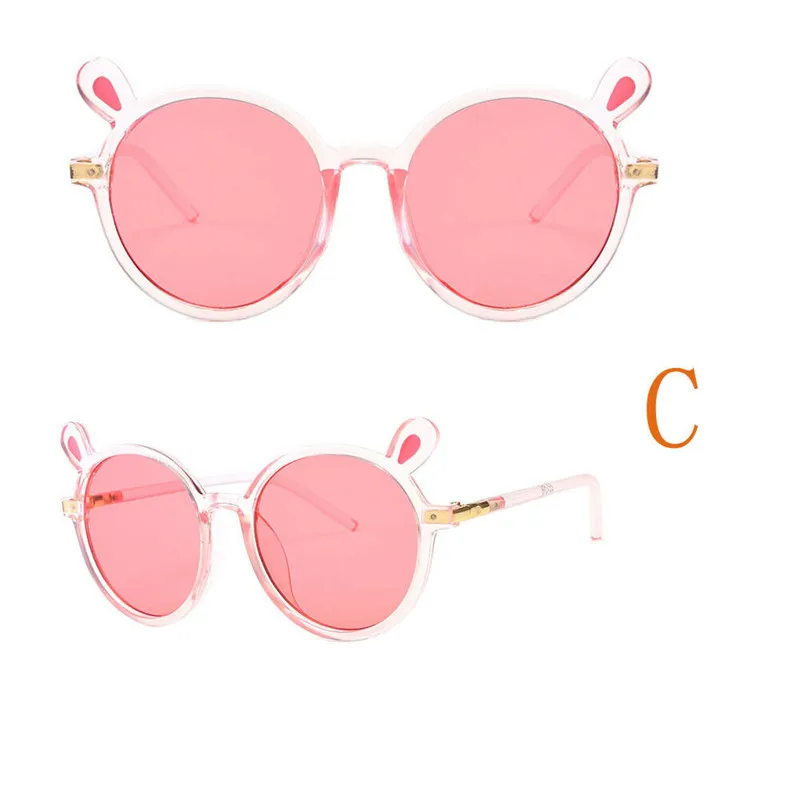 Новые модные детские очки ретро лето малыш милые игрушки солнцезащитные очки с металлической оправой UV400 защиты для праздника - Цвет: C